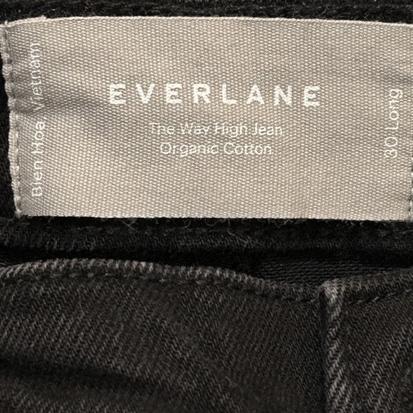 Everlane The Way High Jean Coal Black High Rise Low Stretch Women's 30Long NWT - Picture 3 of 11